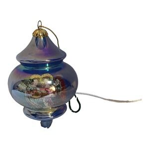 Vintage Bombay Glass Angle Christmas Ornament Blue Purple